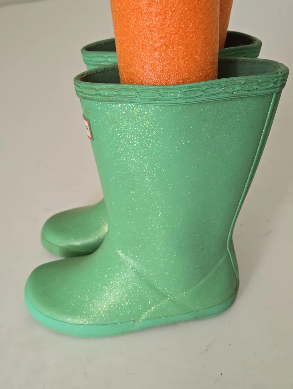 Hunter Kids Green Glitter Rain Boots Sparkle EU28 US 10 Toddler